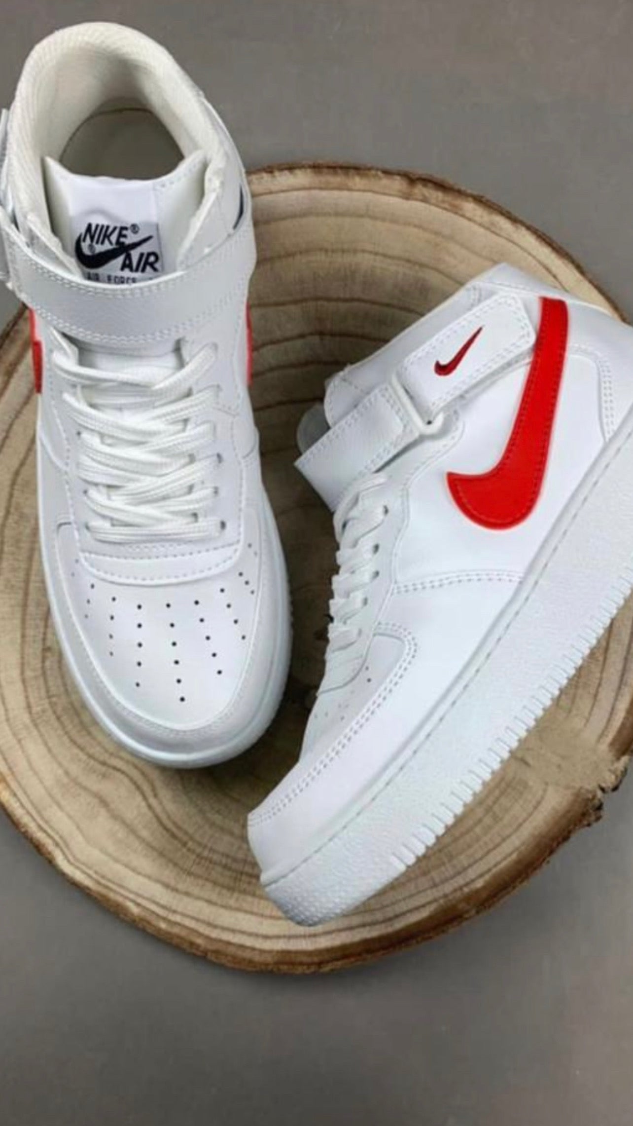 Nike Air Force 1 High Blanco/Rojo